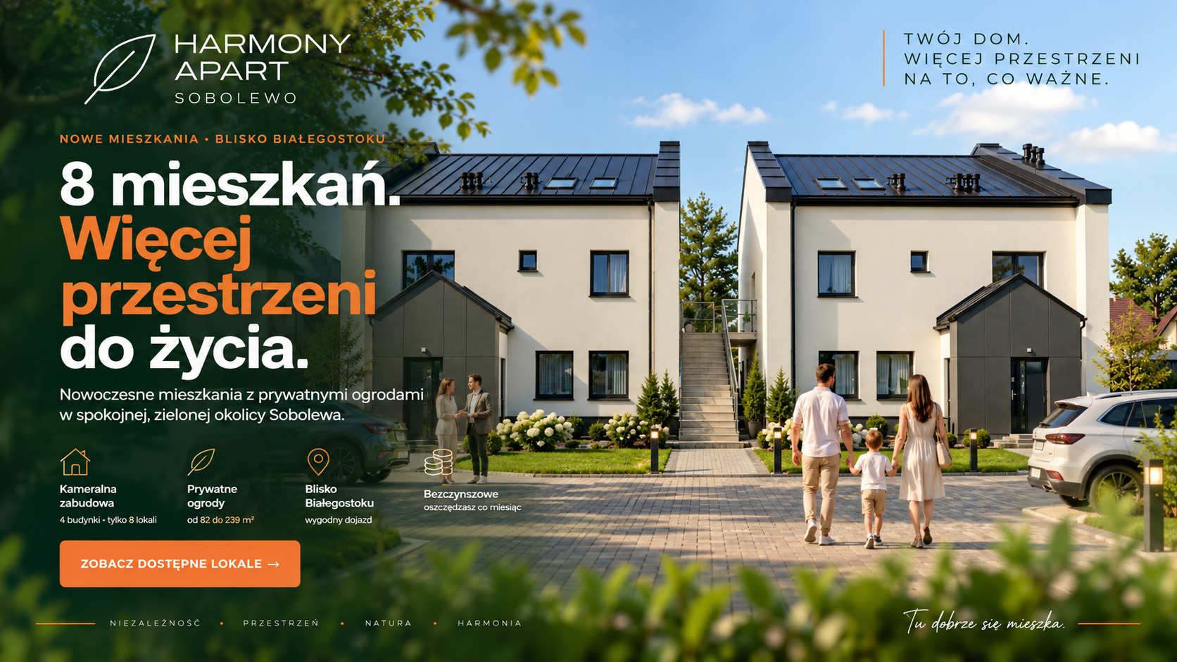 Harmony Apart Sobolewo - bezczynszowe mieszkania z prywatnymi ogrodami